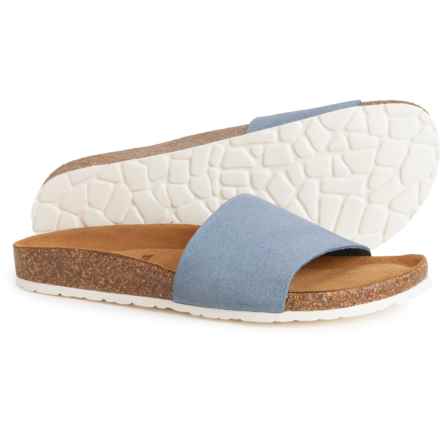 BIO GOLD Made in Italy One-Band Slide Sandals - Leather (For Women) in Denim