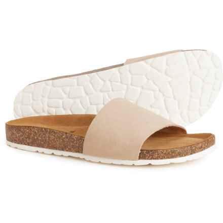 BIO GOLD Made in Italy One-Band Slide Sandals - Leather (For Women) in Ivory