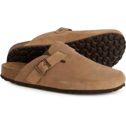BIO GREEN Made in Spain Buckle Clogs - Suede (For Men) in Taupe