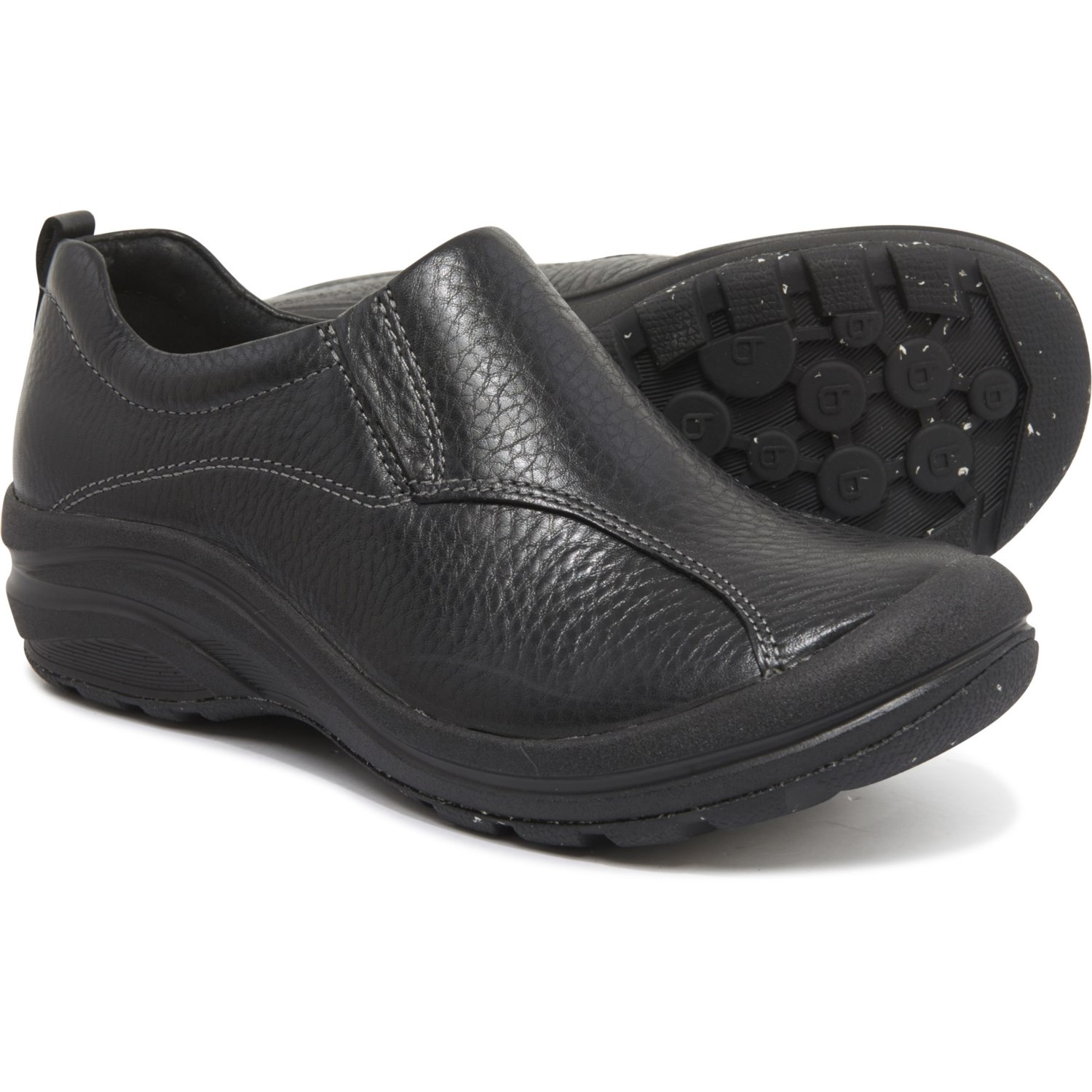 womens black leather runners