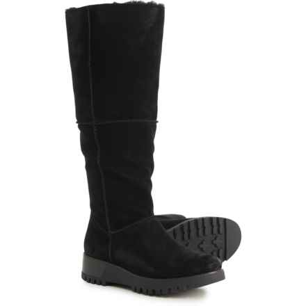 Bionica Caleen Shearling-Lined Tall Boots - Waterproof, Suede (For Women) in Black