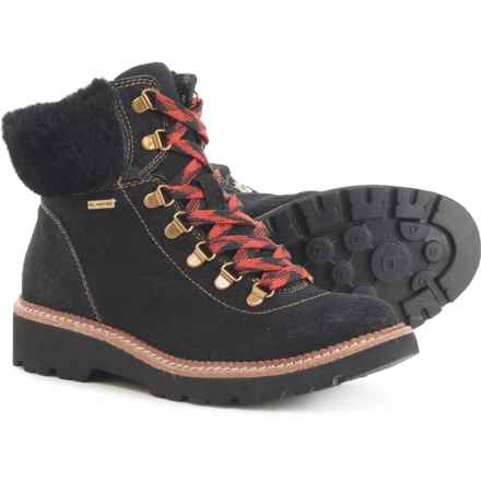 Bionica Danie Shearling Collar Lace-Up Boots - Waterproof, Insulated (For Women) in Black