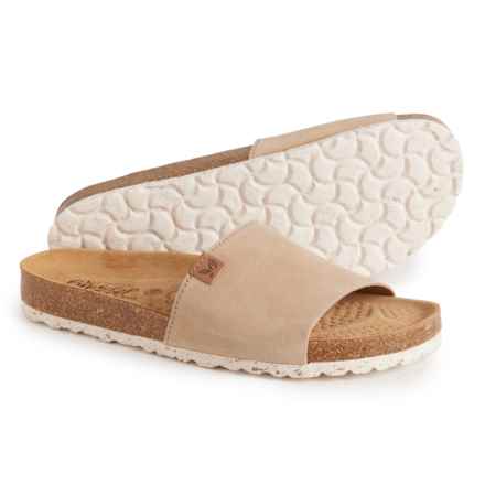 BioStep Made in Spain Slide Sandals - Leather (For Women) in Taupe