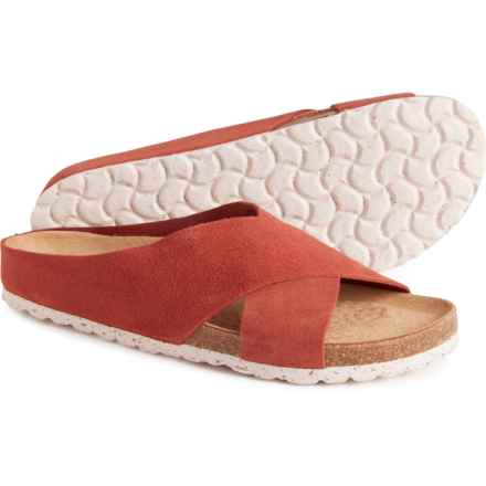 BioStep Made in Spain X-Band Slide Sandals - Suede (For Women) in Rust