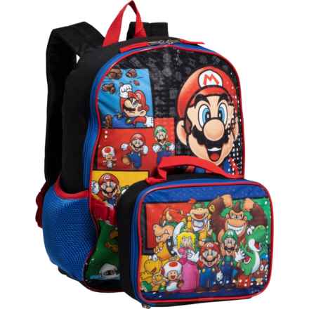 BioWorld Mario Backpack with Lunch Box (For Boys and Girls) in Multi