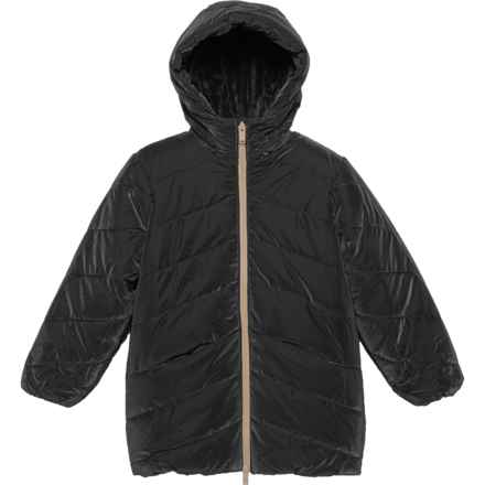 Birch & Stone Big Girls 3/4 Puffer Jacket - Insulated in Black