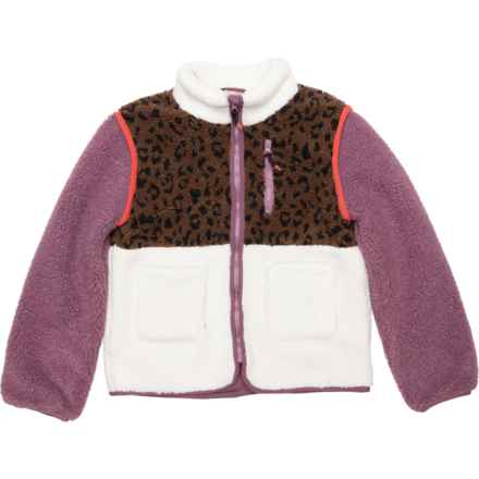 Birch & Stone Big Girls Color-Block Leopard Jacket in Purple