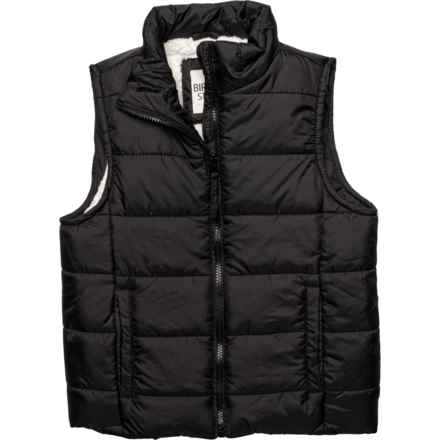 Birch & Stone Big Girls Faux-Fur Lined Puffer Vest - Insulated in Black