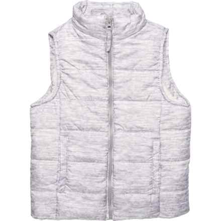 Birch & Stone Big Girls Faux-Fur Lined Puffer Vest - Insulated in Heather Grey