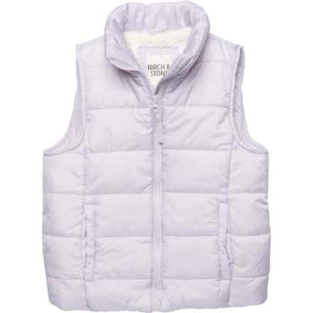 Birch & Stone Big Girls Faux-Fur Lined Puffer Vest - Insulated in Lavender