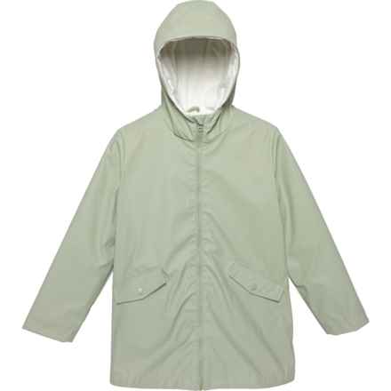 Birch & Stone Big Girls Hooded Lined Rain Jacket - Insulated in Sage