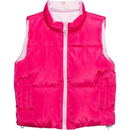 Birch & Stone Big Girls Reversible Vest - Insulated in Luminouse Pink