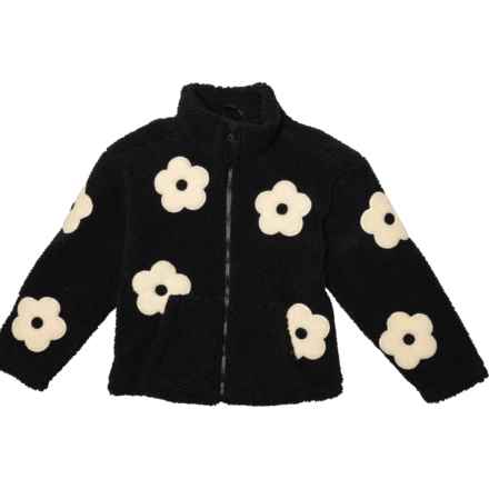 Birch & Stone Big Girls Sherpa Jacket in Black/Cream