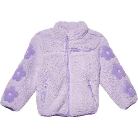 Birch & Stone Toddler Girls Daisy Sleeve Shaggy Jacket - Zip Front in Lavendar/Purple