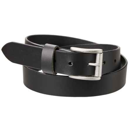 Bison Designs High Roller Leather Belt - 32 mm (For Men) in Black Leather/Antique Silver