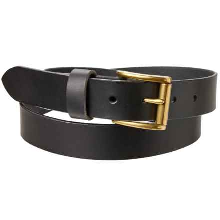 Bison Designs High Roller Leather Belt - 32 mm in Black Leather/Antique Brass