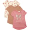 BKIND Big Girls Football Shirt Set - 3-Pack, Short Sleeve in Dusty Rose