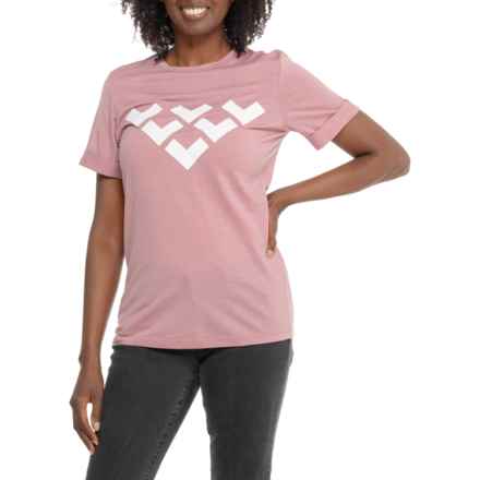 black crows Chevron T-Shirt - Merino Wool, Short Sleeve in Old Rose