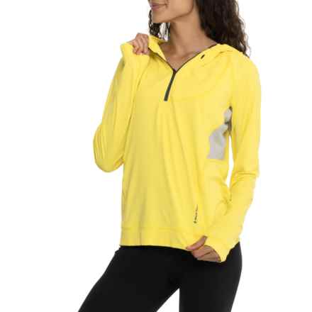 BLACK DIAMOND Alpenglow Pro Hoodie - UPF 50+, Zip Neck in Clean Yellow