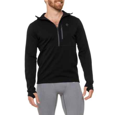 BLACK DIAMOND Coefficient Polartec® Hoodie - Zip Neck in Black