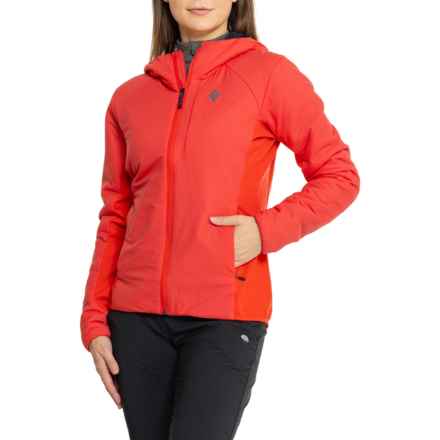 BLACK DIAMOND First Light Hybrid PrimaLoft® Hoodie - Insulated in Coral Red