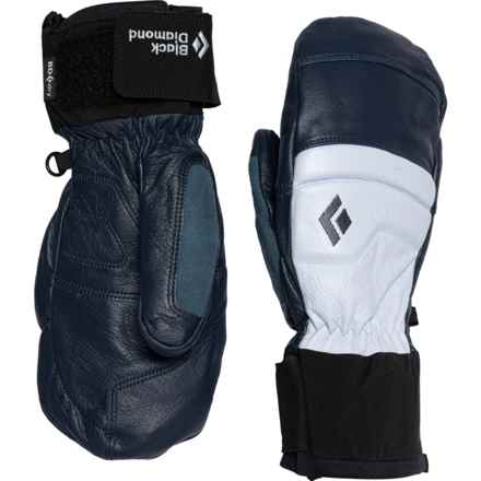 BLACK DIAMOND Spark PrimaLoft® Mittens - Waterproof, Insulated, Leather (For Women) in Charcoal/Belay Blue