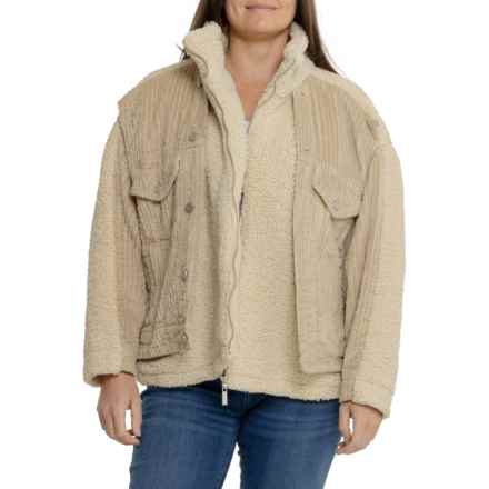 Blank NYC Corduroy and Sherpa Fleece Jacket in Ivory