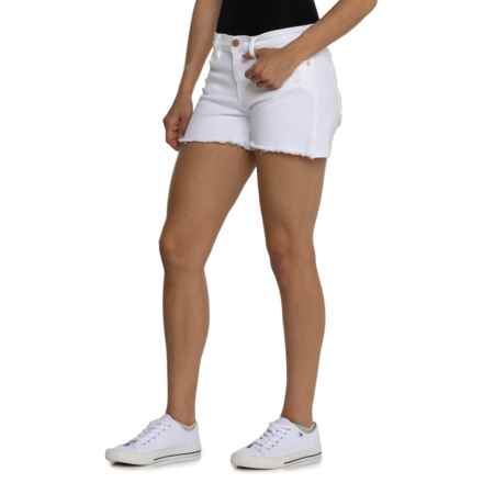 Blank NYC Frayed Hem Shorts in Great White