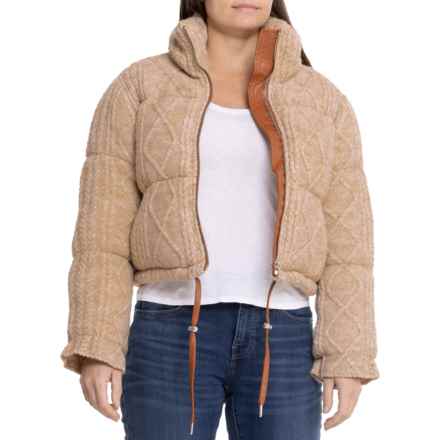 Blank NYC Sweater Puffer Jacket - Insulated in Tan