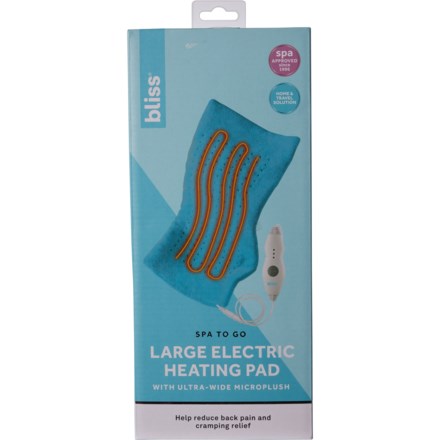 BLISS Spa to Go Large Electric Heating Pad in Blue