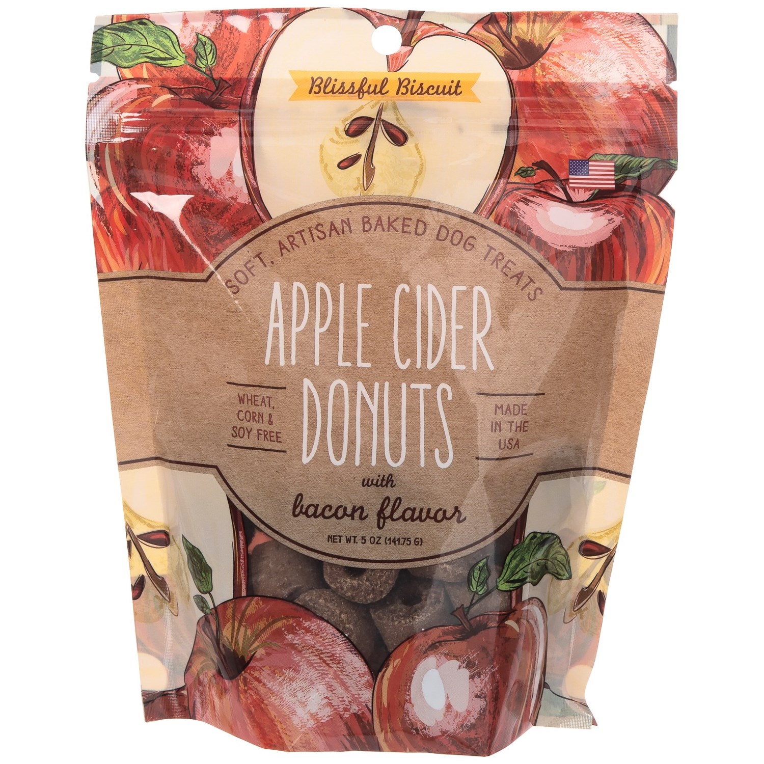 BLISSFUL BISCUIT Apple Cider Donuts Dog Treats 5 oz.