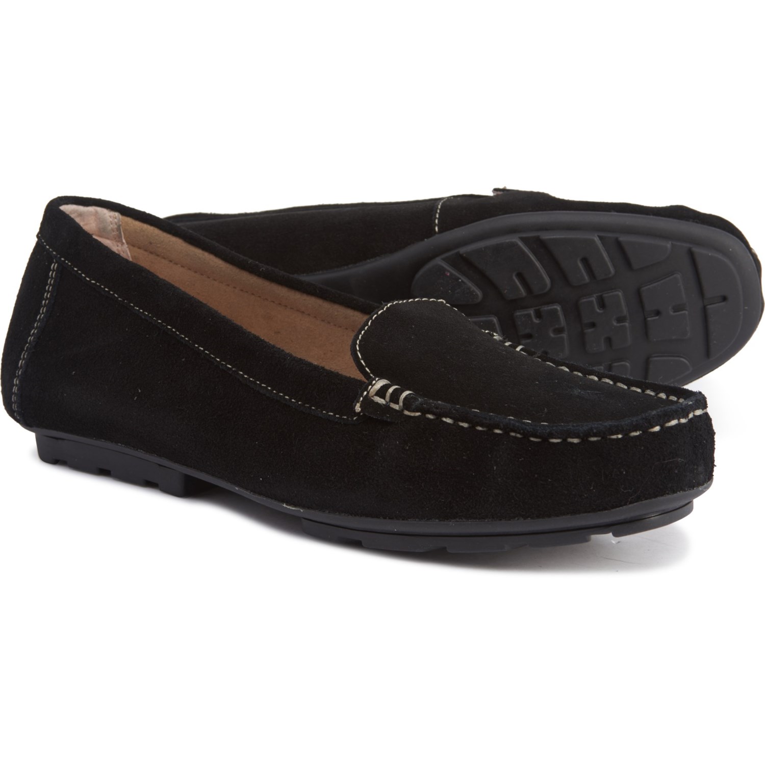 womens black loafers suede