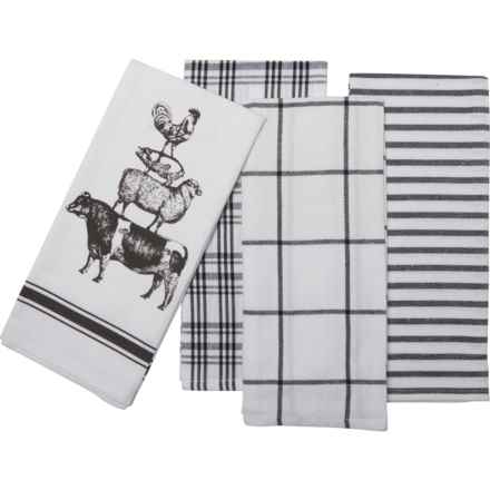 Bloom Stacked Animals Kitchen Towels - Set of 4 in Multi