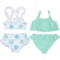 8PWKH_2 BLOSSOM BLVD Big Girls Ditsy Texture and Shine Mix-and-Match Bikini Set - UPF 50+