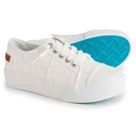 Blowfish Lexine Fixed-Lace Solid Sneakers (For Women) in White Smoked Denim