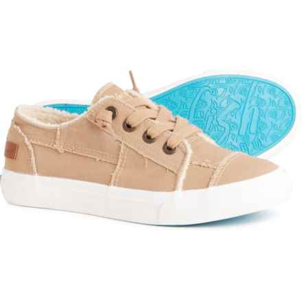 Blowfish Maxine Lace Canvas Sneakers (For Women) in Desert Khaki / Natural Shearling