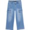 Blue Spice Little Girls Cargo Pants - Wide Leg in Sunny