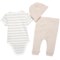 3YWRG_2 BLUEBERRY ORGANICS Infant Boys Cotton Baby Bodysuit, Pants and Hat Set - Short Sleeve