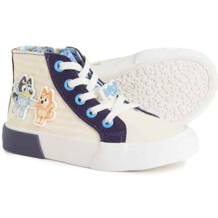 Bluey Little Boys High-Top Sneakers in Beige