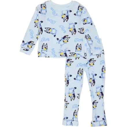 Bluey Toddler Boys and Girls Printed Thermal Pajama Set - Long Sleeve in Blue