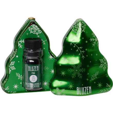 Bluezen Pine Essential Oil with Tree Tin Ornament - 0.33 oz. in Holiday