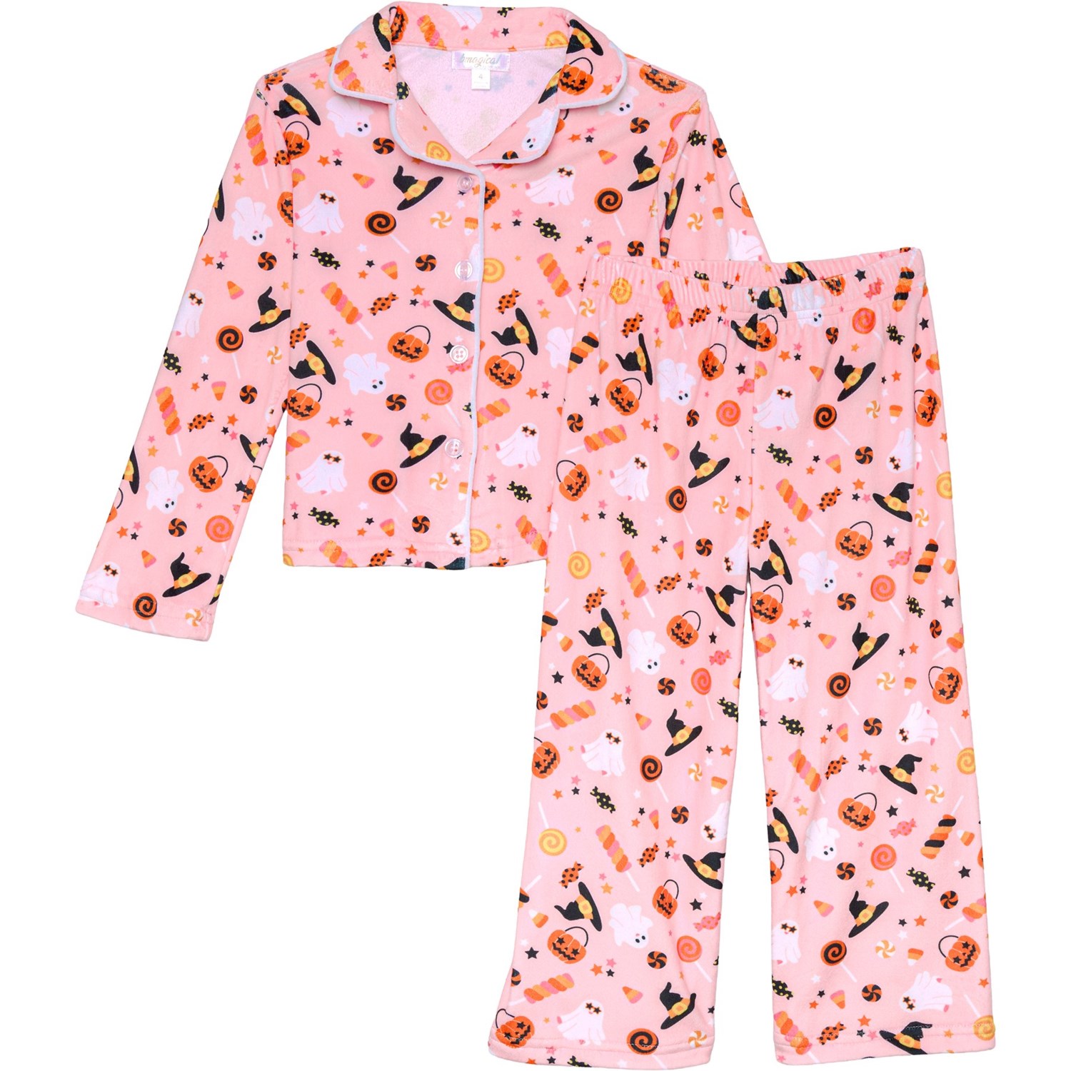 BMAGICAL Little Girls Halloween Candy Velour Pajamas - Long