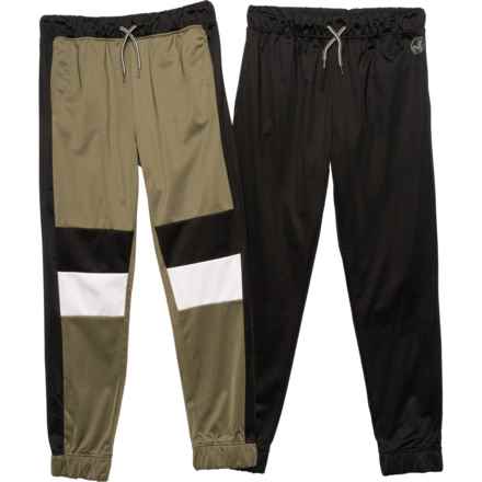 Body Glove Big Boys Brushed Tricot Pants - 2-Pack in Black/Olive Black And White Striped