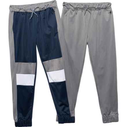 Body Glove Big Boys Brushed Tricot Pants - 2-Pack in Gray/Navy Gray And White Striped