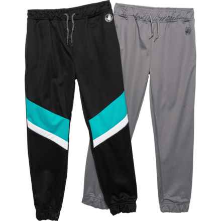 Body Glove Big Boys Matte Tricot Pants - 2-Pack in Gray/Black Teal Striped