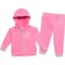 Body Glove Infant Girls Cozy Fleece Hoodie and Joggers Set in Dark Pink