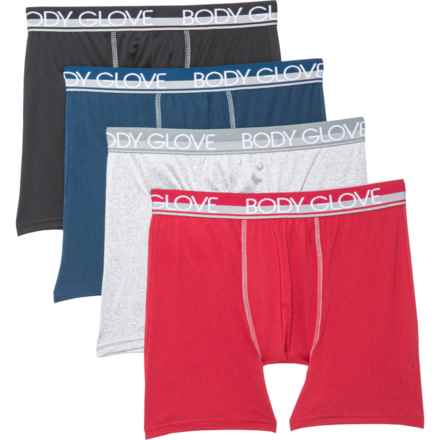 Body Glove Sport-Performance Boxer Briefs - 4-Pack in Black/Grey/Blue/Red