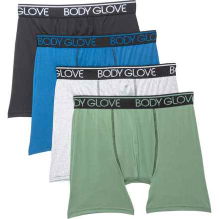 Body Glove Sport-Performance Boxer Briefs - 4-Pack in Black/Grey/Green/Blue