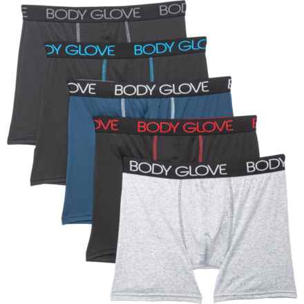 Body Glove Sport-Performance Boxer Briefs - 5-Pack in Black/Blue/Grey