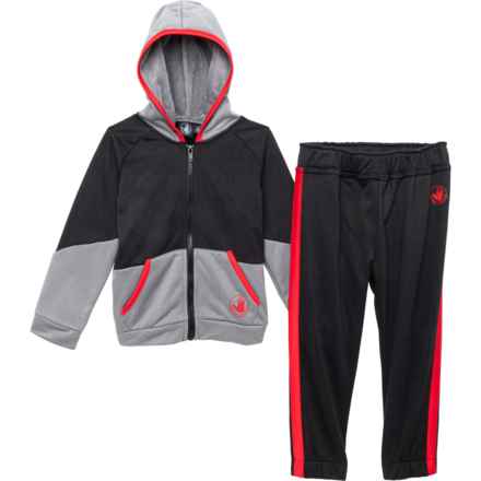 Body Glove Toddler Boys Cozy Fleece Hoodie and Joggers Set in Black/Red